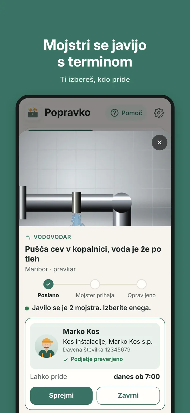 Popravko: mojstri se javijo s terminom